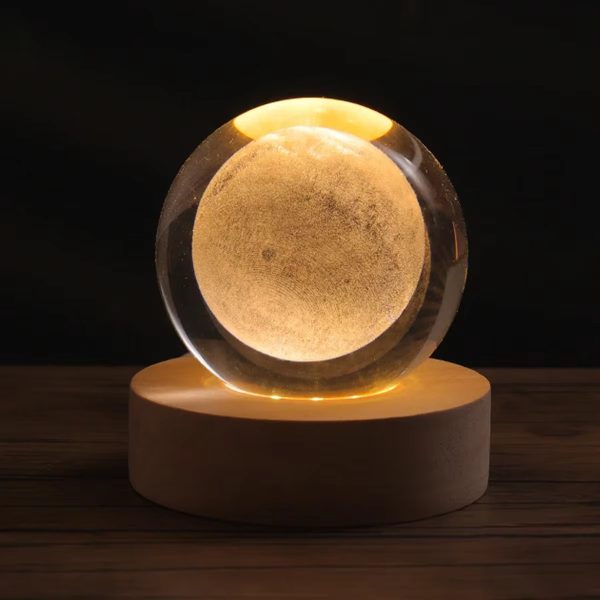 3d Crystal Ball Night Lights Glowing Galaxy Planetary Earth Moon Ball Lamp Earth