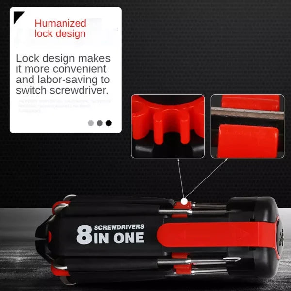 8 In 1 Screwdriver Multifunctional Repair Tools With Torch