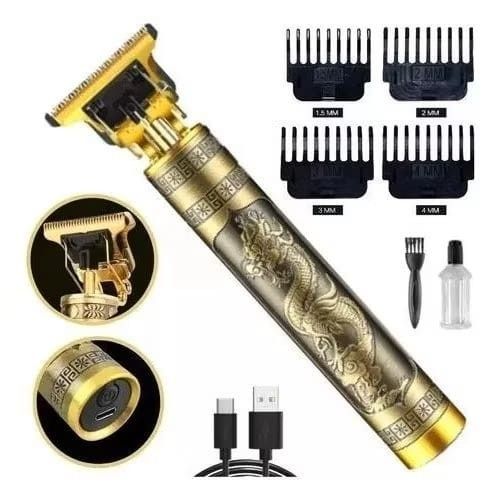 Metal Body – T9 Trimmer And Hair Clipper Cutting Machine For Men | Dragon Design | Golden Color Trimmer