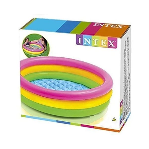 Intex_ Dinosaur 3 Ring Kids Swimming Pool (34 X 10 Inches Sunset Pool) Approx 3 X 1 Foot