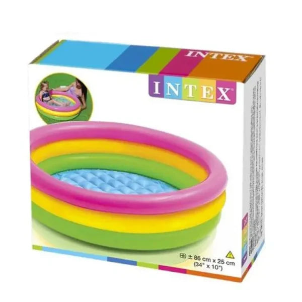 Intex_ Dinosaur 3 Ring Kids Swimming Pool (34 X 10 Inches Sunset Pool) Approx 3 X 1 Foot