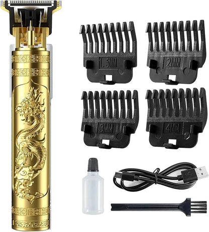 Metal Body – T9 Trimmer And Hair Clipper Cutting Machine For Men | Dragon Design | Golden Color Trimmer