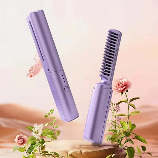 2-in-1 Hair Styling Brush, Straightener