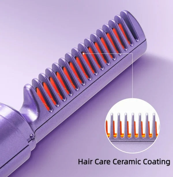 2-in-1 Hair Styling Brush, Straightener
