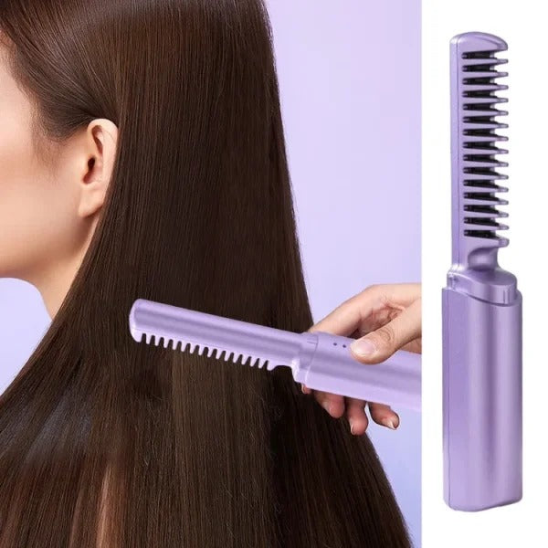 2-in-1 Hair Styling Brush, Straightener