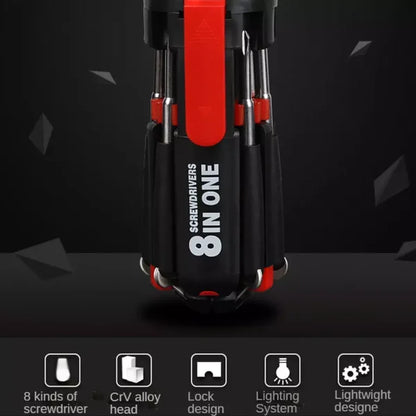 8 In 1 Screwdriver Multifunctional Repair Tools With Torch