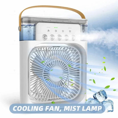 Portable Air Conditioner Fan Usb Electric Fan With Led Night Light, (random Color)