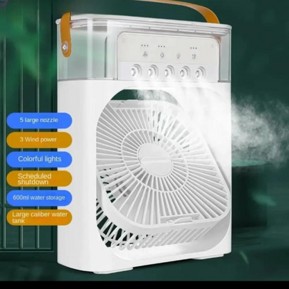 Portable Air Conditioner Fan Usb Electric Fan With Led Night Light, (random Color)