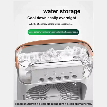Portable Air Conditioner Fan Usb Electric Fan With Led Night Light, (random Color)