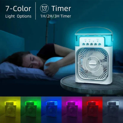 Portable Air Conditioner Fan Usb Electric Fan With Led Night Light, (random Color)