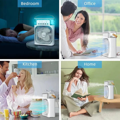 Portable Air Conditioner Fan Usb Electric Fan With Led Night Light, (random Color)