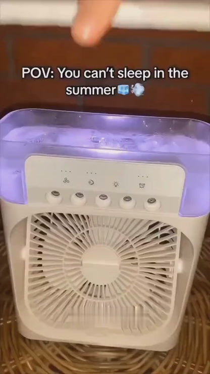 Portable Air Conditioner Fan Usb Electric Fan With Led Night Light, (random Color)